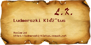 Ludmerszki Klétus névjegykártya